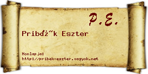 Pribék Eszter névjegykártya